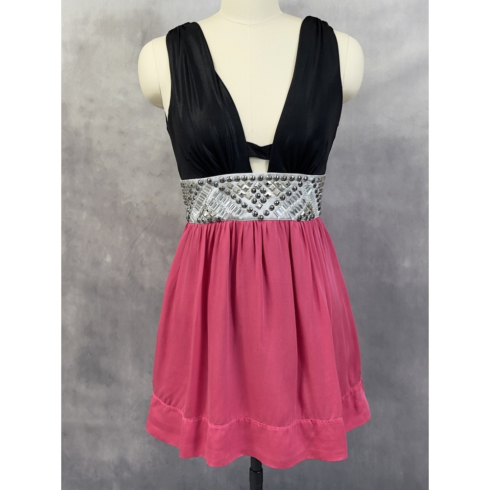 Bebe Mini Dress Women S Studded Silk Skirt Glam McBling Going Out Y2K 2000s